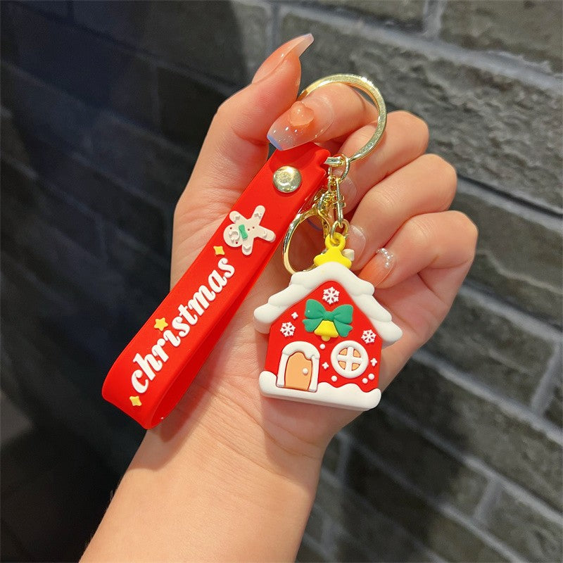 Wholesale Christmas Elk Christmas Tree Snowman Soft Rubber Keychain